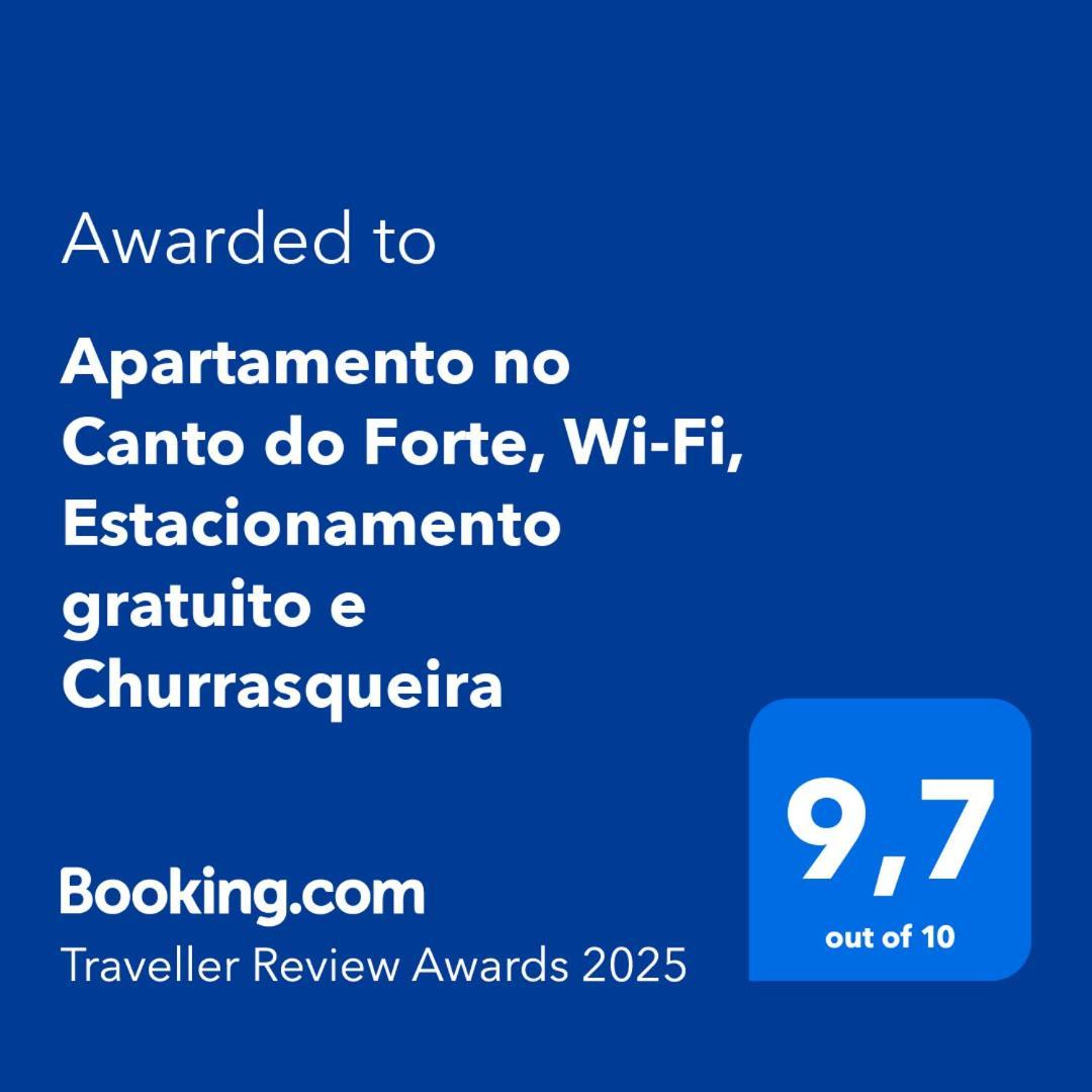 Apartamento No Canto Do Forte, Wi-Fi, Estacionamento Gratuito E Churrasqueira 大普拉亚 外观 照片